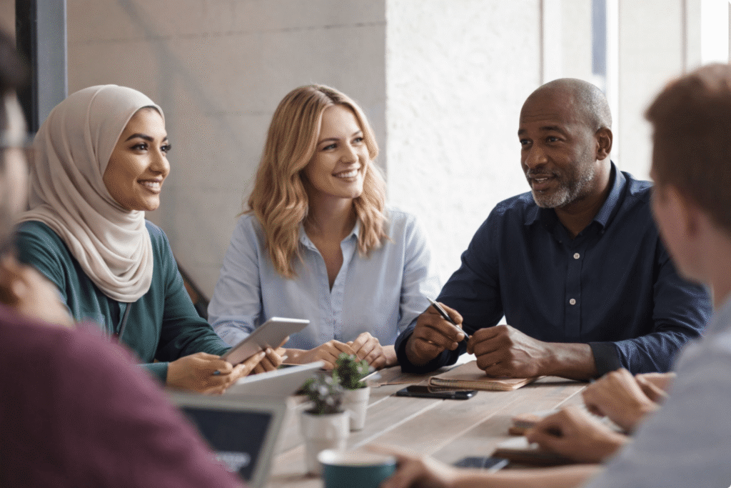 Senior professionals collaborating to deliver operational excellence, performance improvement and trusted advisory support